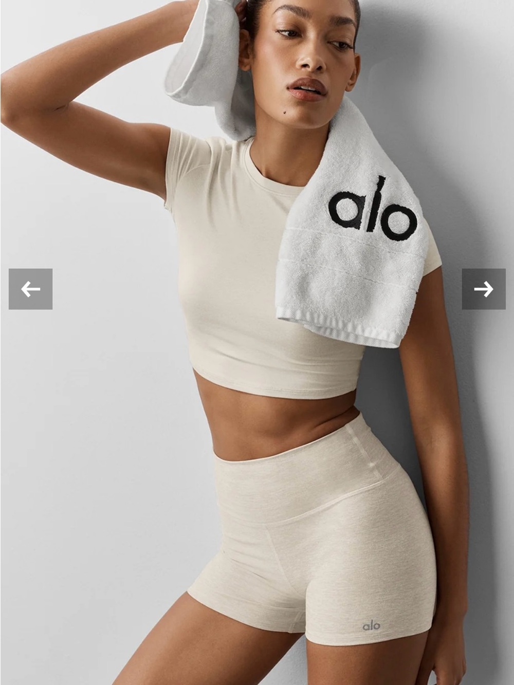 ALO Yoga Soft Short Sleeves Crop Tee Bone